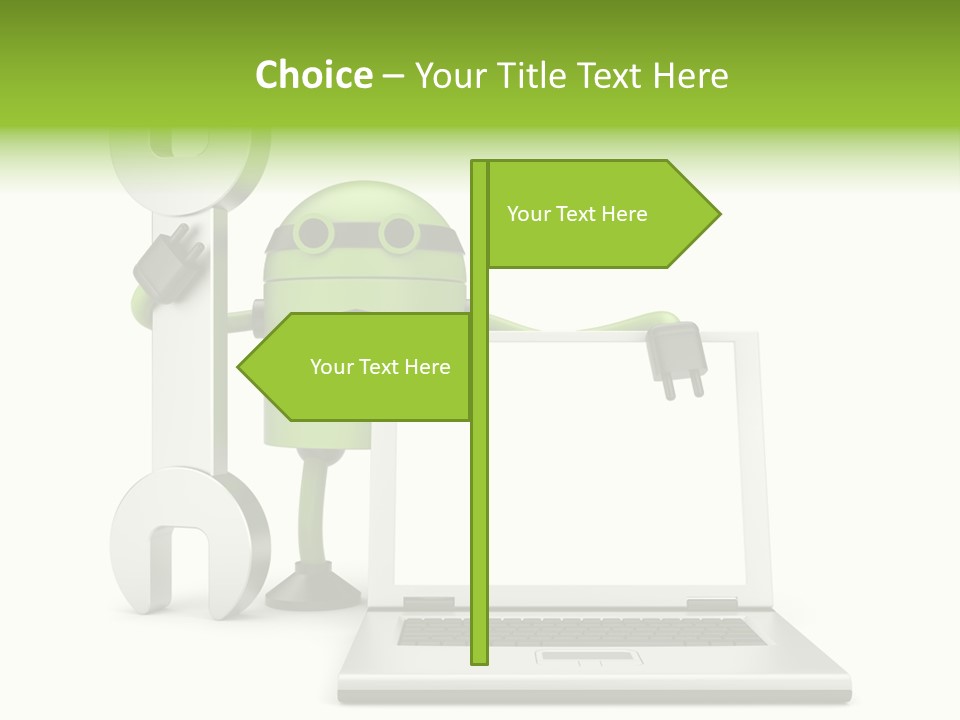 Laptop Puppet Cyborg PowerPoint Template