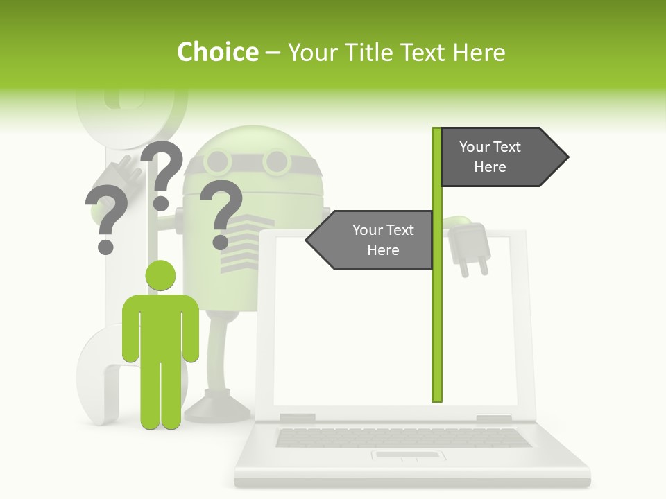 Laptop Puppet Cyborg PowerPoint Template