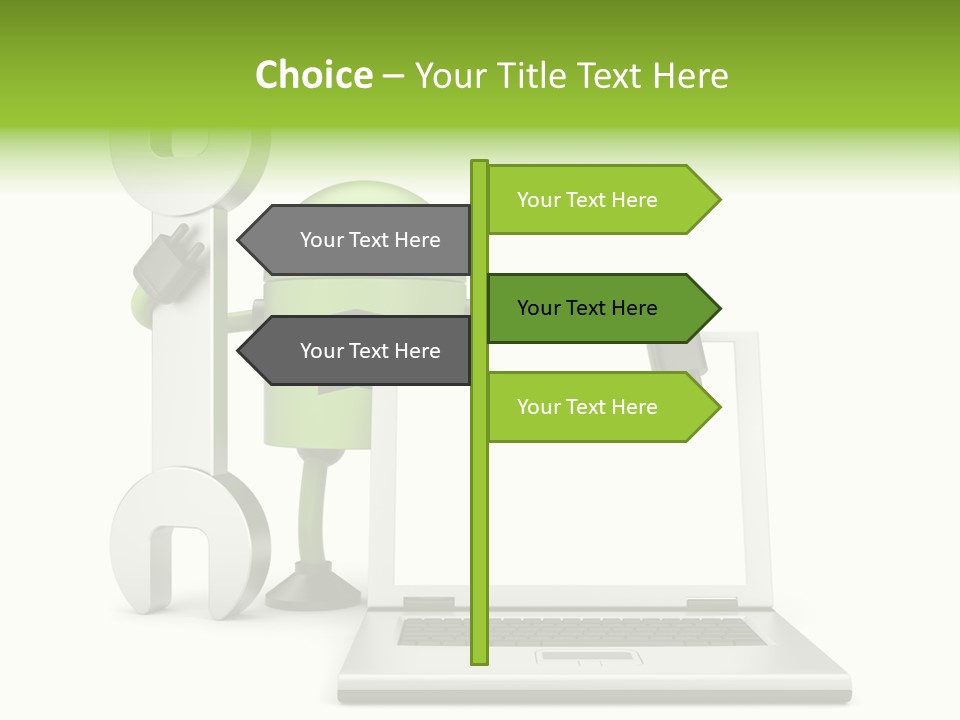 Laptop Puppet Cyborg PowerPoint Template