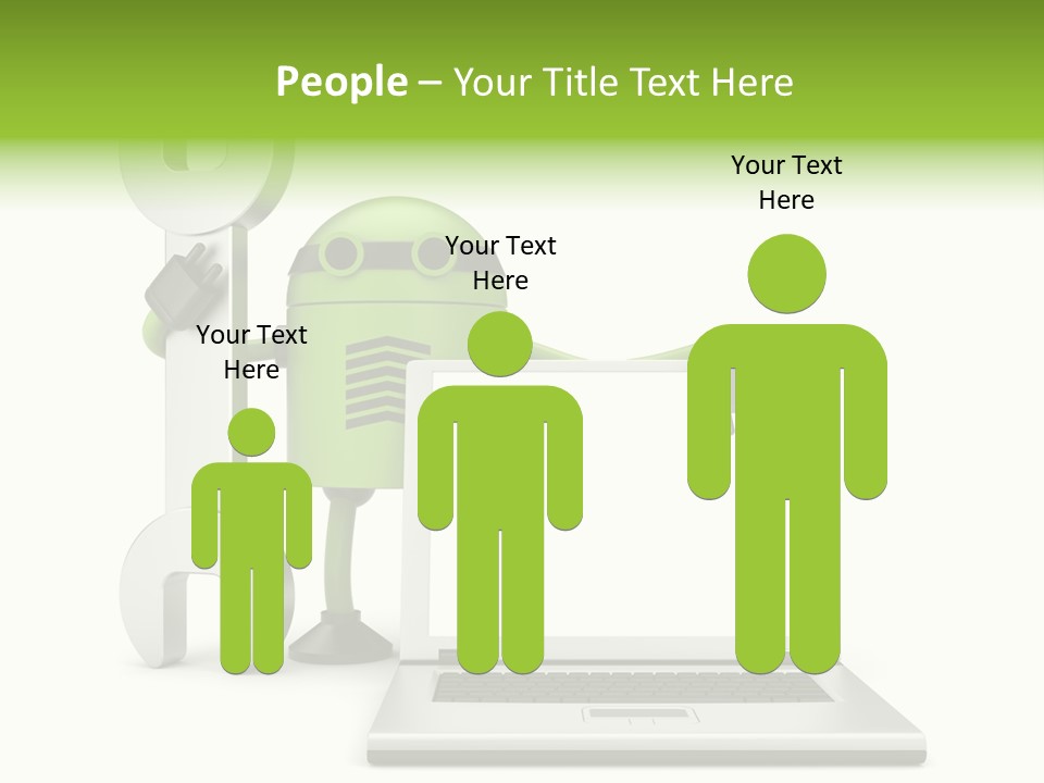 Laptop Puppet Cyborg PowerPoint Template