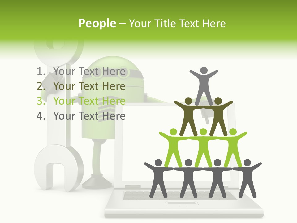 Laptop Puppet Cyborg PowerPoint Template