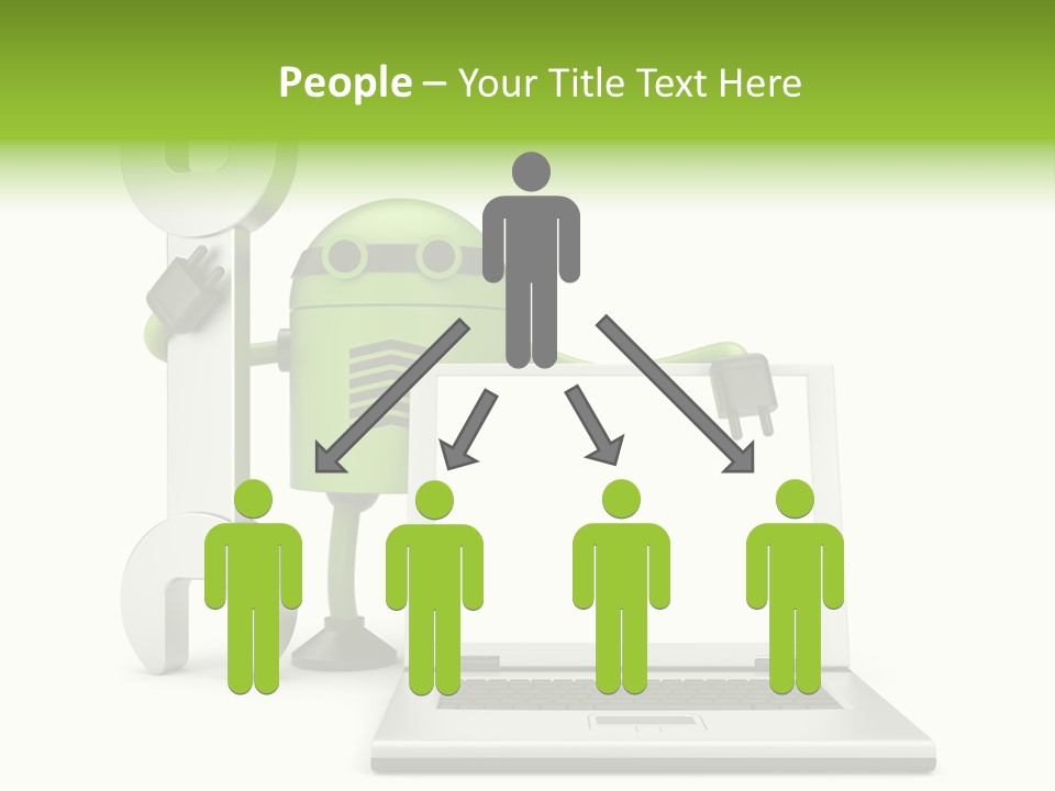 Laptop Puppet Cyborg PowerPoint Template