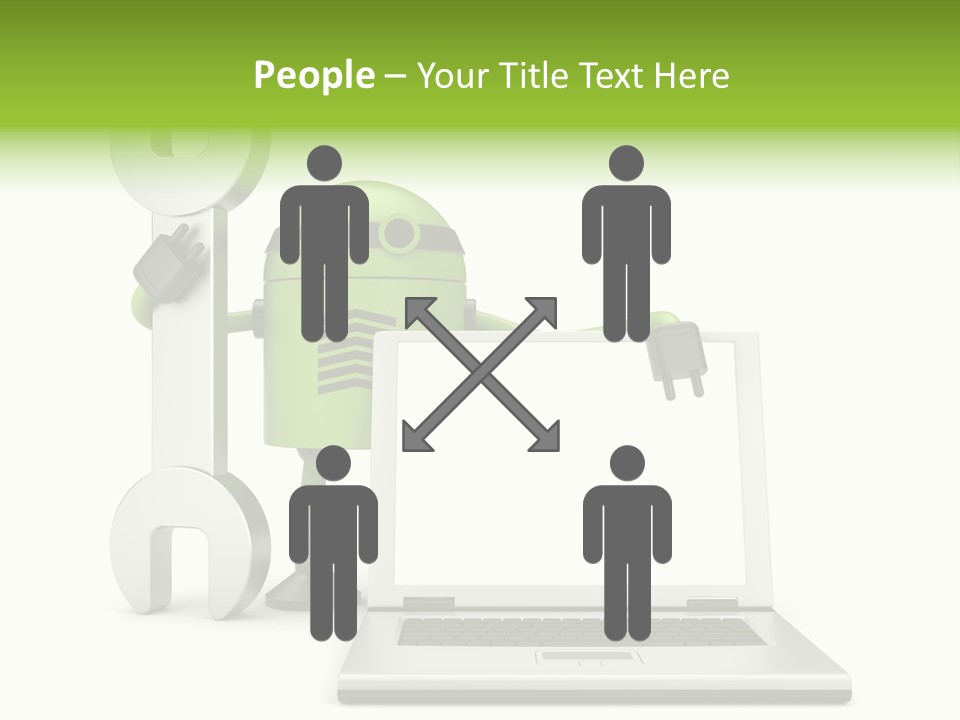 Laptop Puppet Cyborg PowerPoint Template