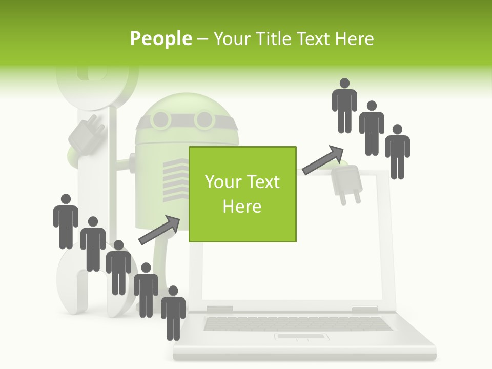 Laptop Puppet Cyborg PowerPoint Template