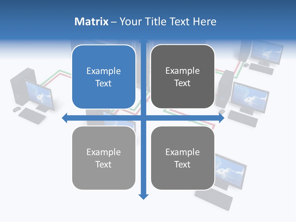 A Group Of Computer Monitors Connected To Each Other PowerPoint Template