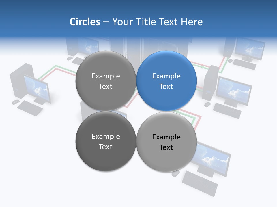 A Group Of Computer Monitors Connected To Each Other PowerPoint Template