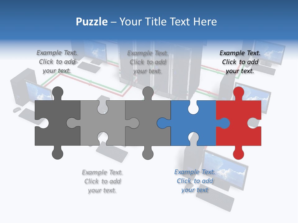 A Group Of Computer Monitors Connected To Each Other PowerPoint Template