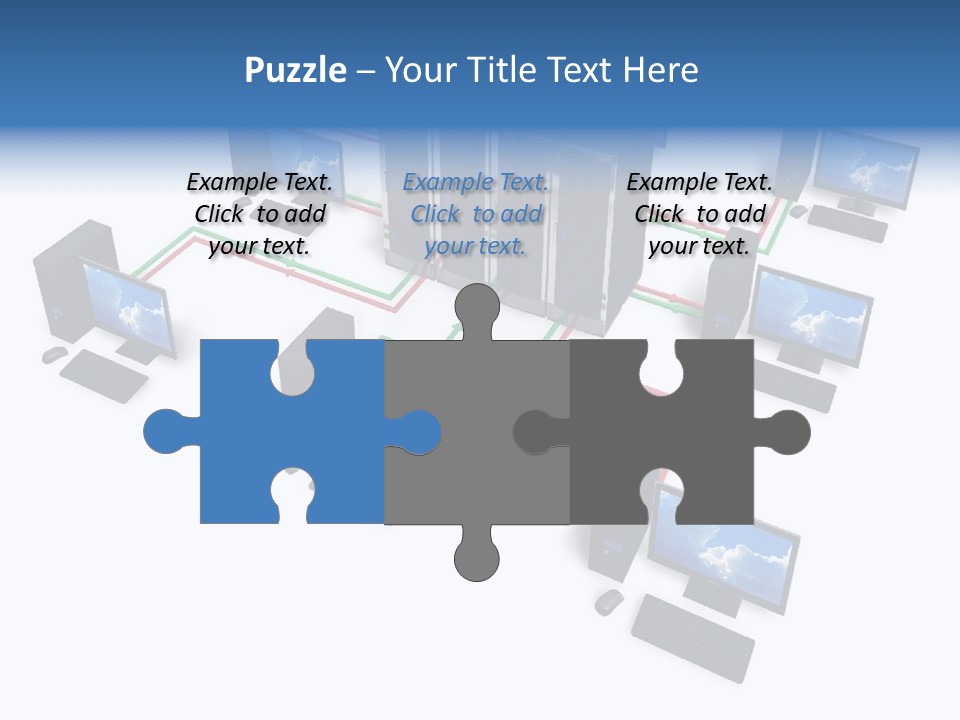 A Group Of Computer Monitors Connected To Each Other PowerPoint Template