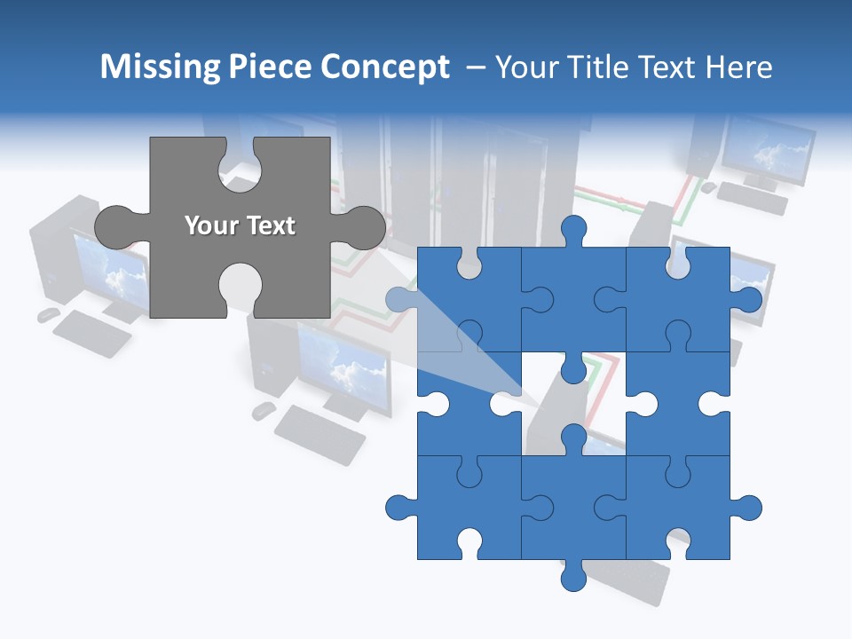 A Group Of Computer Monitors Connected To Each Other PowerPoint Template