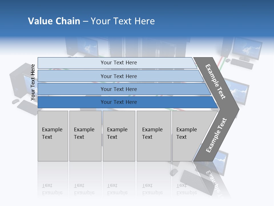 A Group Of Computer Monitors Connected To Each Other PowerPoint Template