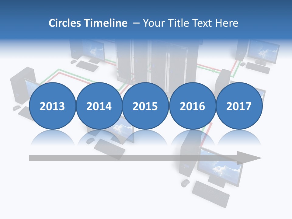 A Group Of Computer Monitors Connected To Each Other PowerPoint Template