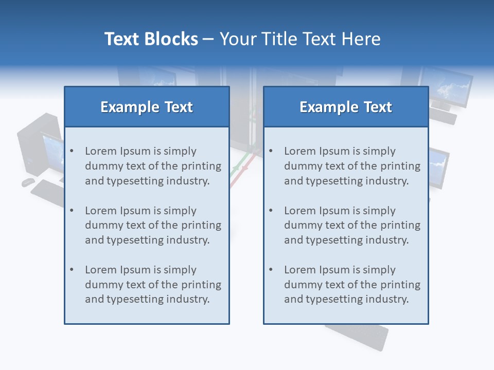 A Group Of Computer Monitors Connected To Each Other PowerPoint Template