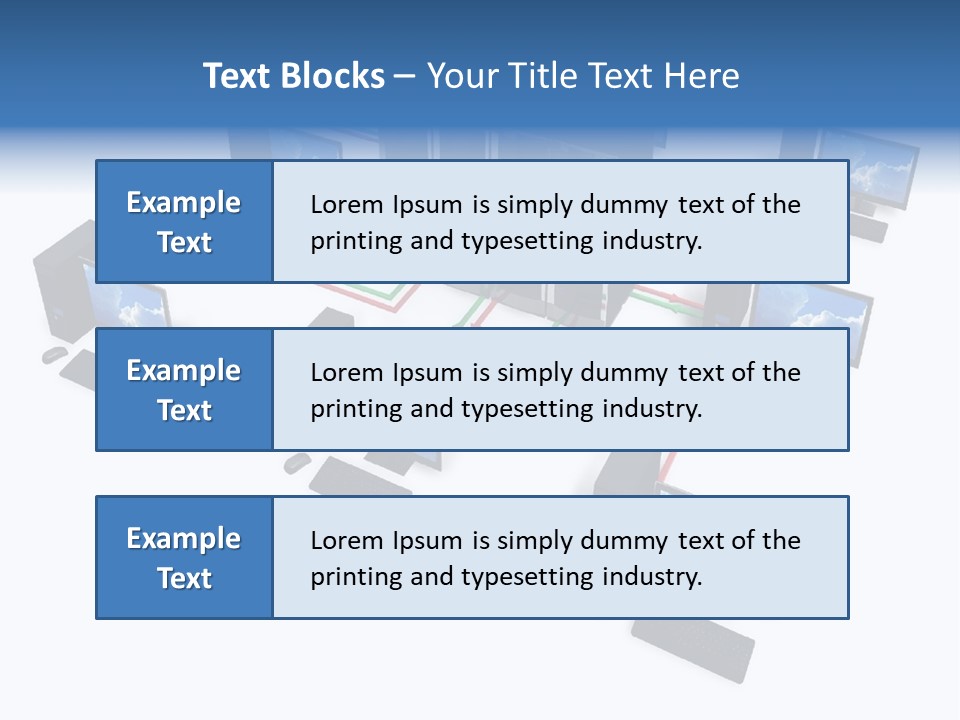 A Group Of Computer Monitors Connected To Each Other PowerPoint Template