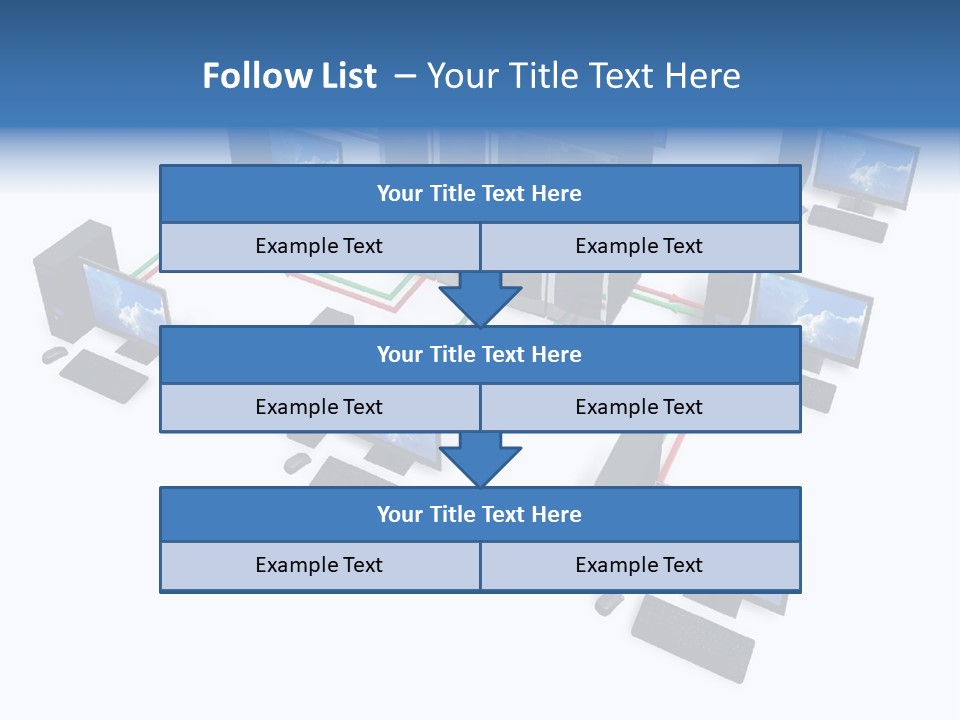 A Group Of Computer Monitors Connected To Each Other PowerPoint Template