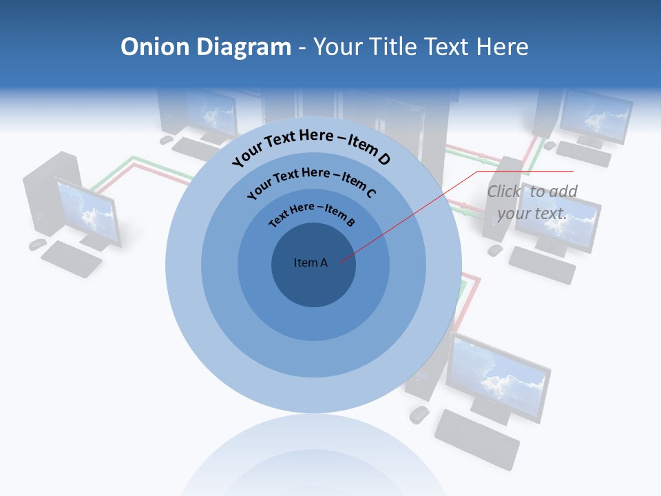 A Group Of Computer Monitors Connected To Each Other PowerPoint Template