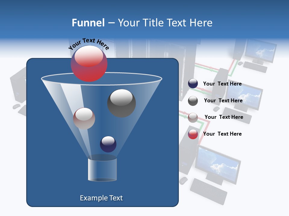 A Group Of Computer Monitors Connected To Each Other PowerPoint Template