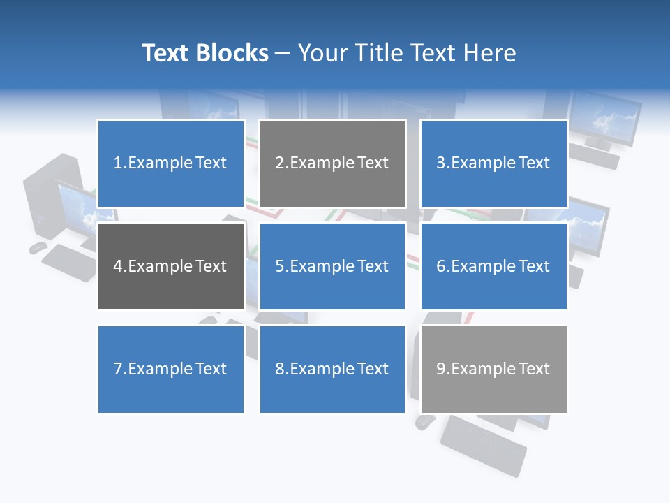 A Group Of Computer Monitors Connected To Each Other PowerPoint Template