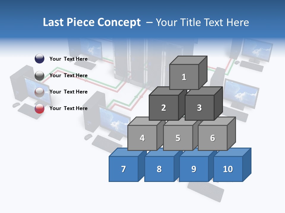 A Group Of Computer Monitors Connected To Each Other PowerPoint Template