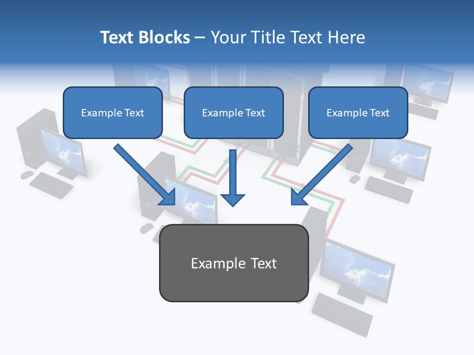 A Group Of Computer Monitors Connected To Each Other PowerPoint Template