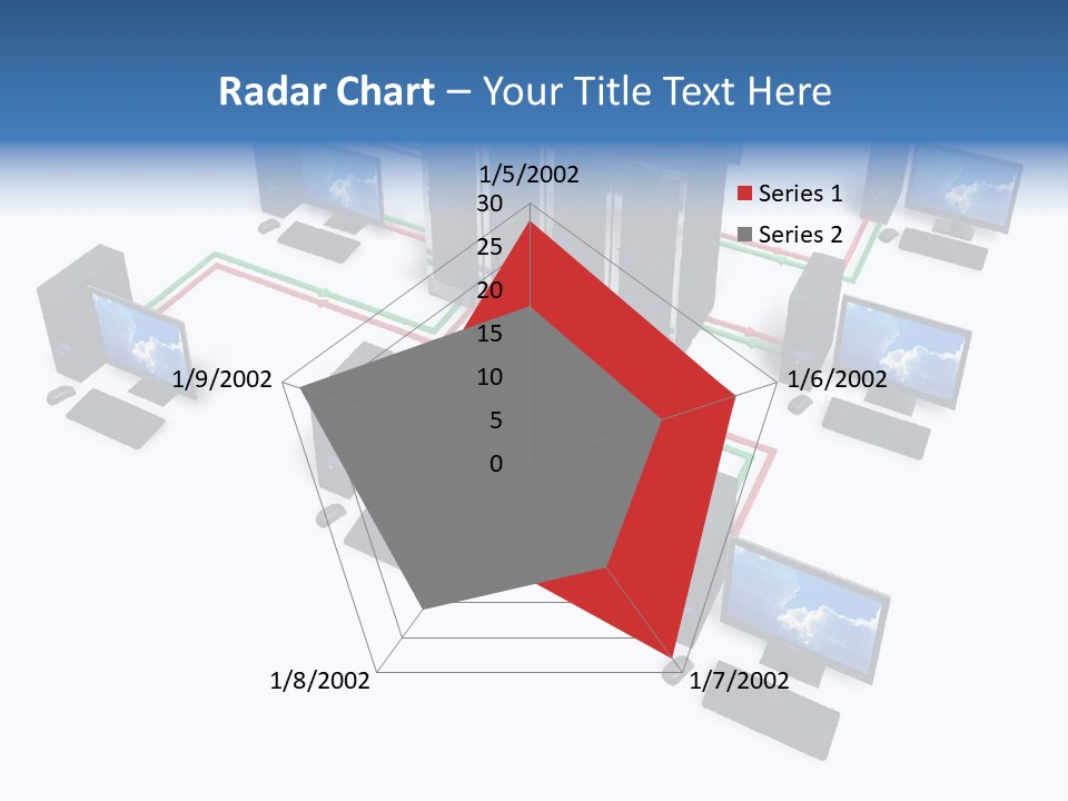 A Group Of Computer Monitors Connected To Each Other PowerPoint Template