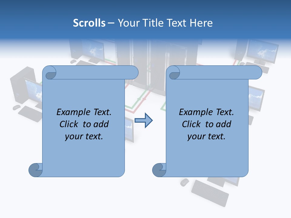 A Group Of Computer Monitors Connected To Each Other PowerPoint Template