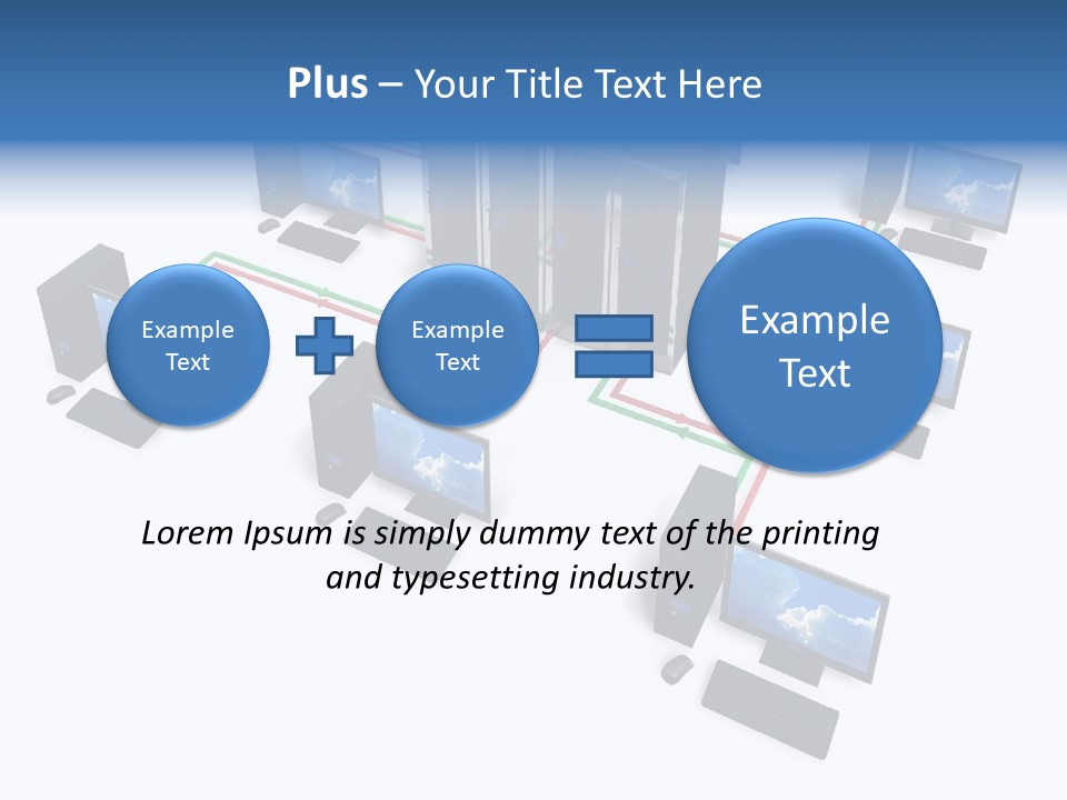 A Group Of Computer Monitors Connected To Each Other PowerPoint Template