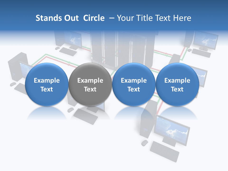 A Group Of Computer Monitors Connected To Each Other PowerPoint Template