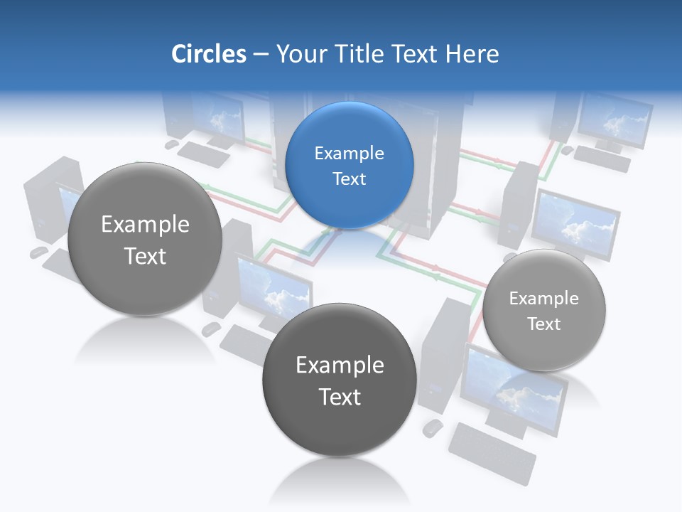 A Group Of Computer Monitors Connected To Each Other PowerPoint Template