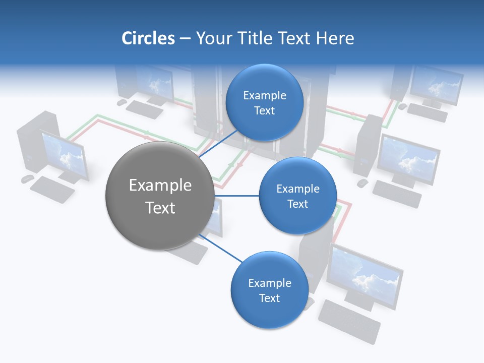 A Group Of Computer Monitors Connected To Each Other PowerPoint Template