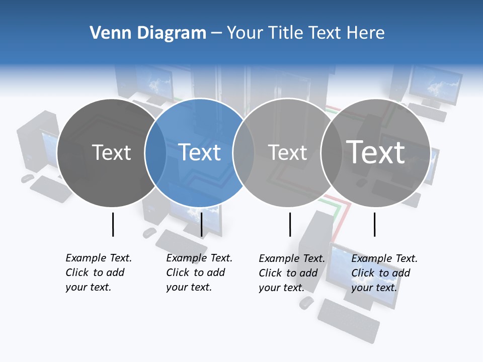 A Group Of Computer Monitors Connected To Each Other PowerPoint Template