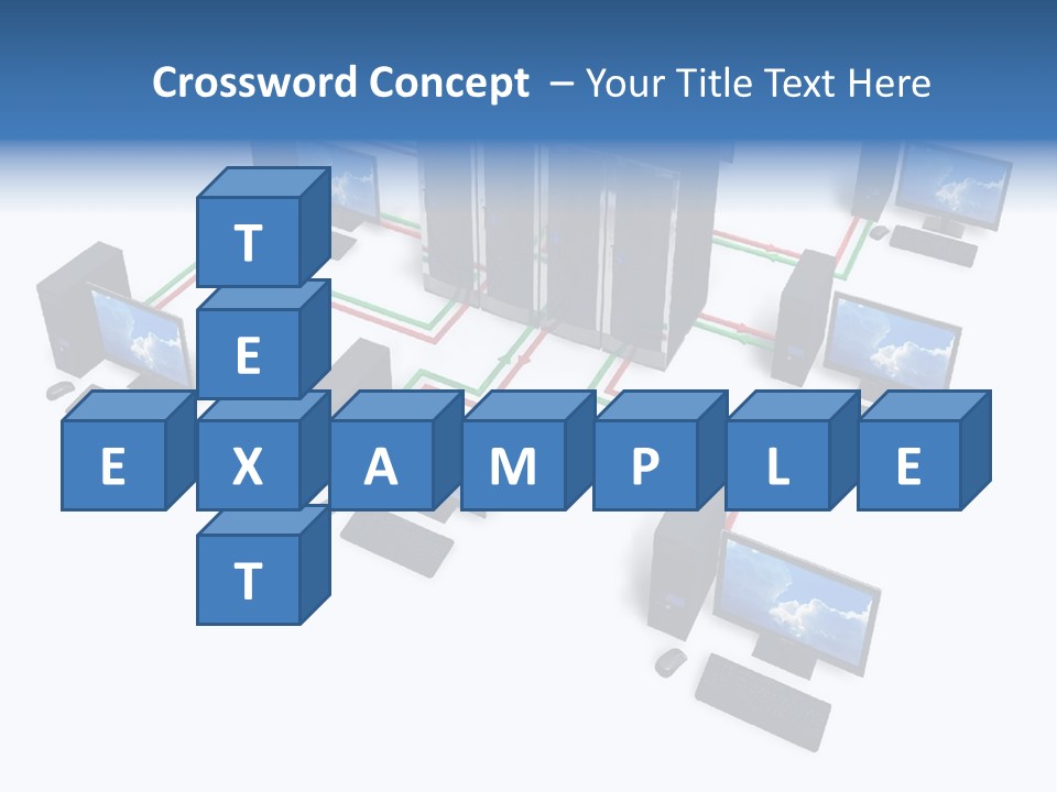 A Group Of Computer Monitors Connected To Each Other PowerPoint Template