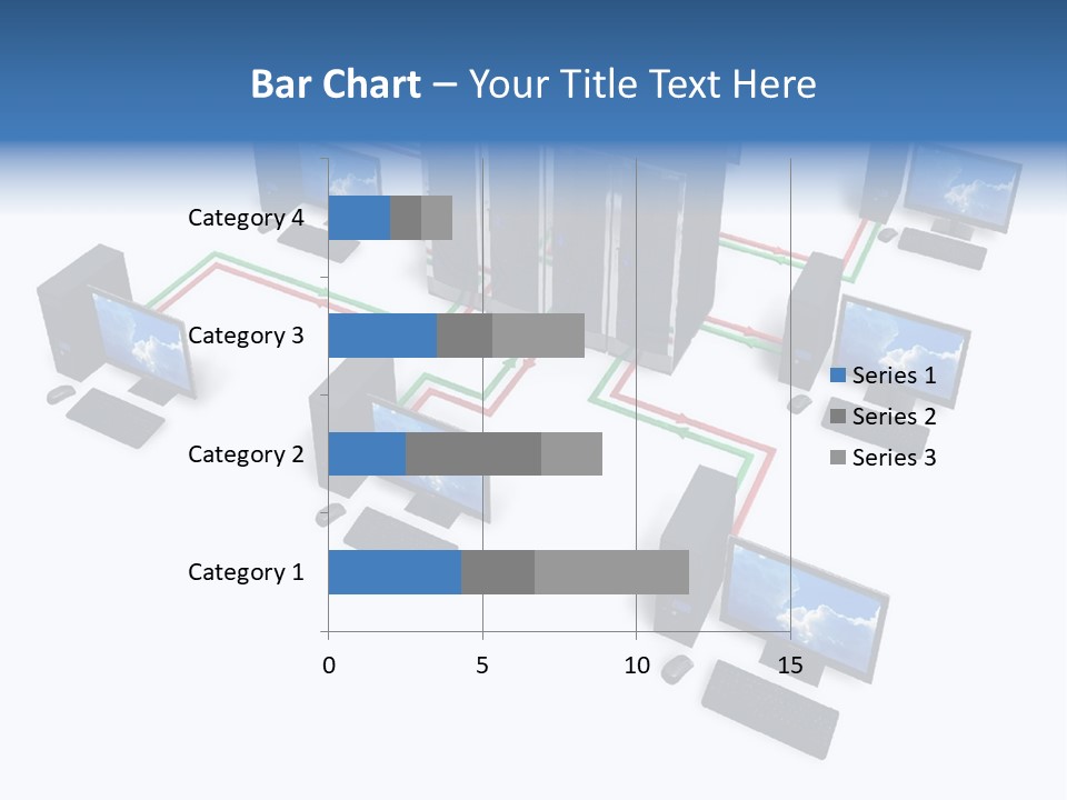 A Group Of Computer Monitors Connected To Each Other PowerPoint Template