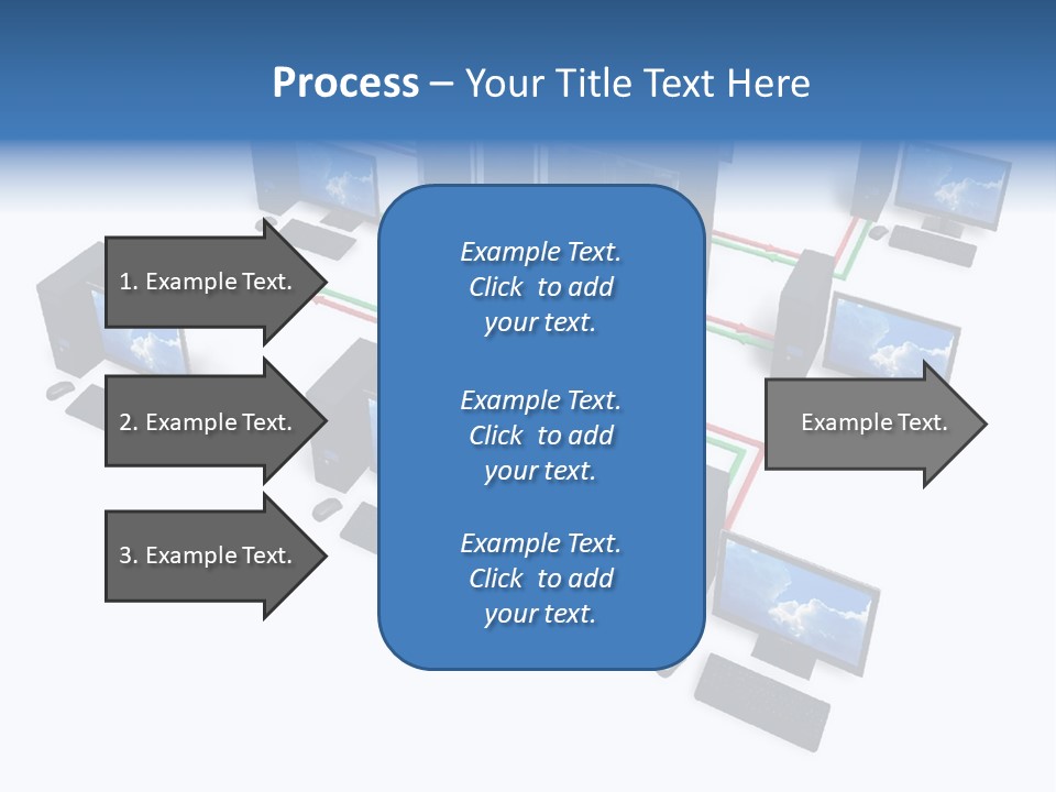 A Group Of Computer Monitors Connected To Each Other PowerPoint Template