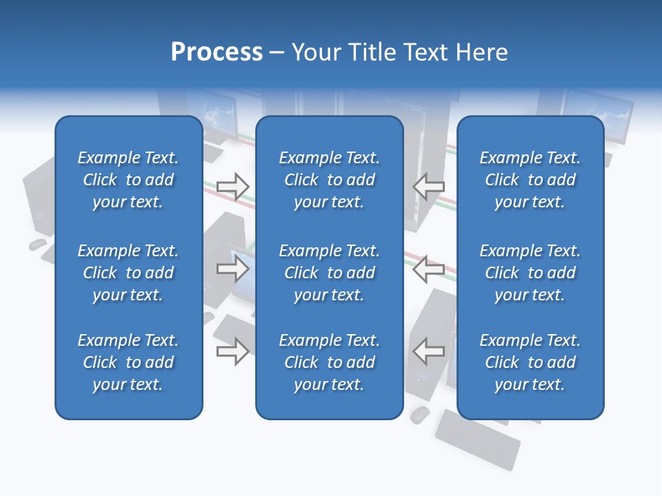 A Group Of Computer Monitors Connected To Each Other PowerPoint Template