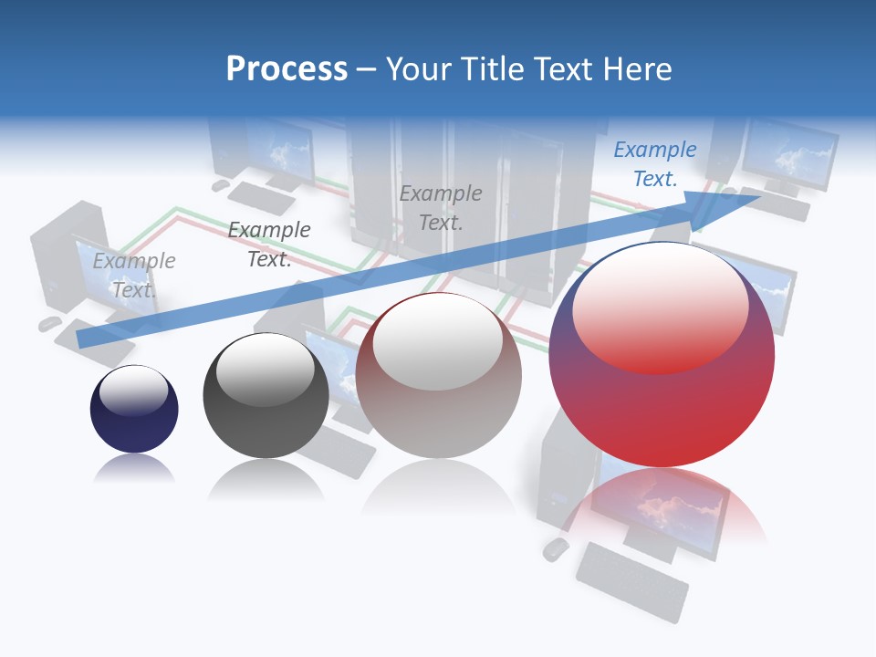 A Group Of Computer Monitors Connected To Each Other PowerPoint Template