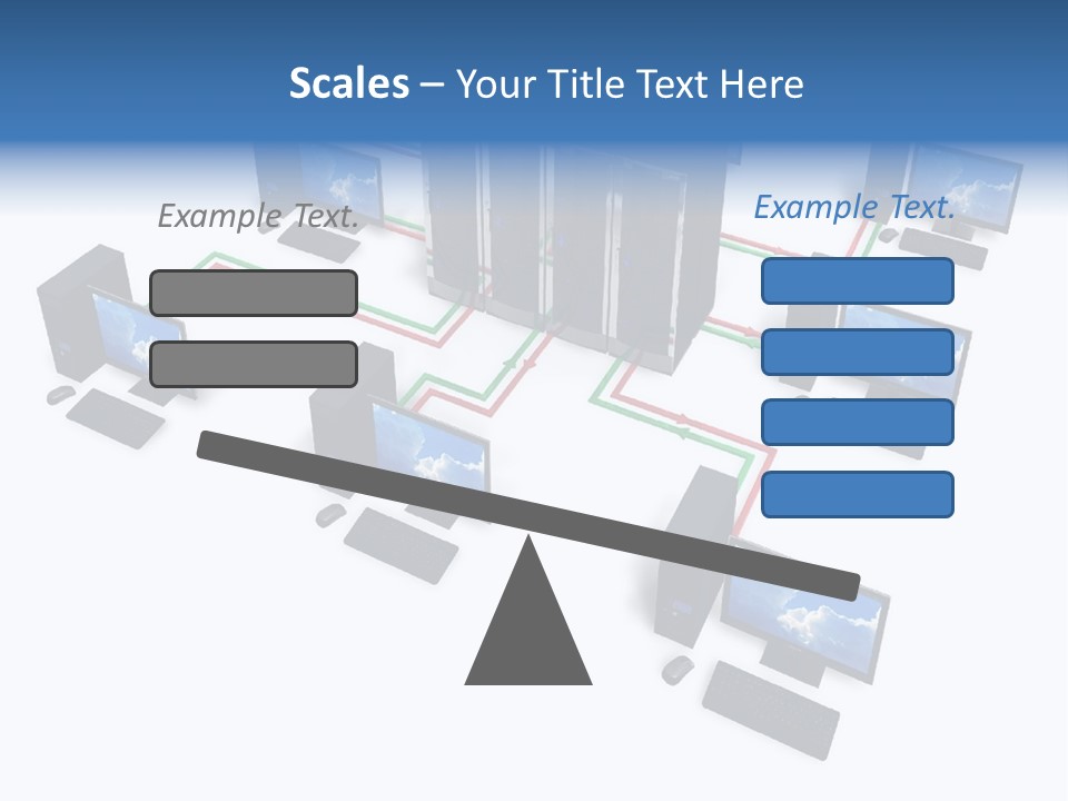 A Group Of Computer Monitors Connected To Each Other PowerPoint Template