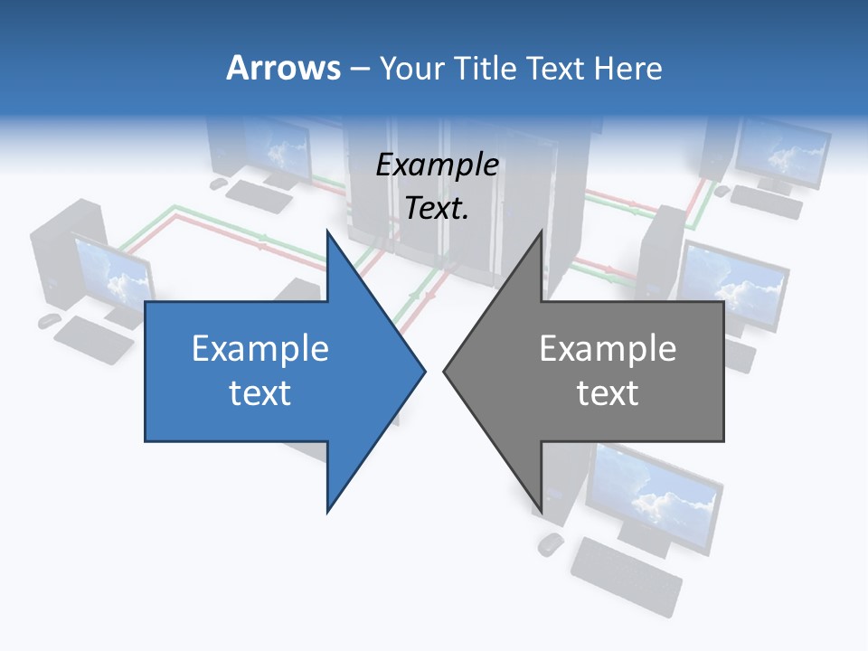 A Group Of Computer Monitors Connected To Each Other PowerPoint Template