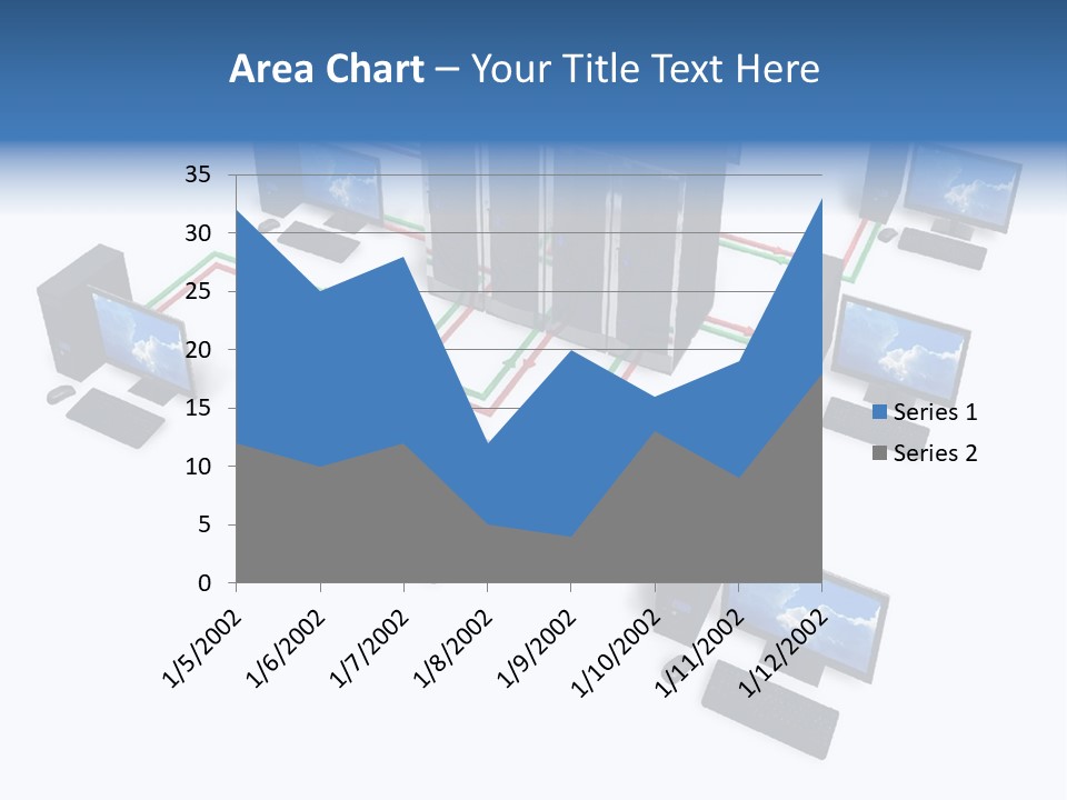 A Group Of Computer Monitors Connected To Each Other PowerPoint Template