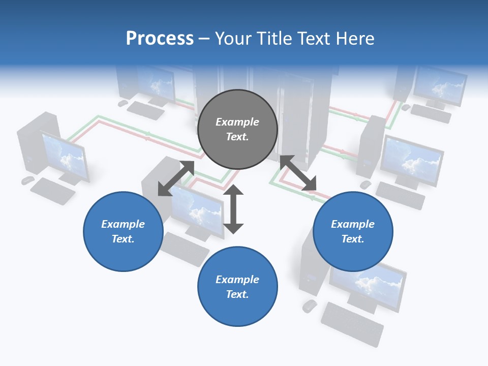 A Group Of Computer Monitors Connected To Each Other PowerPoint Template