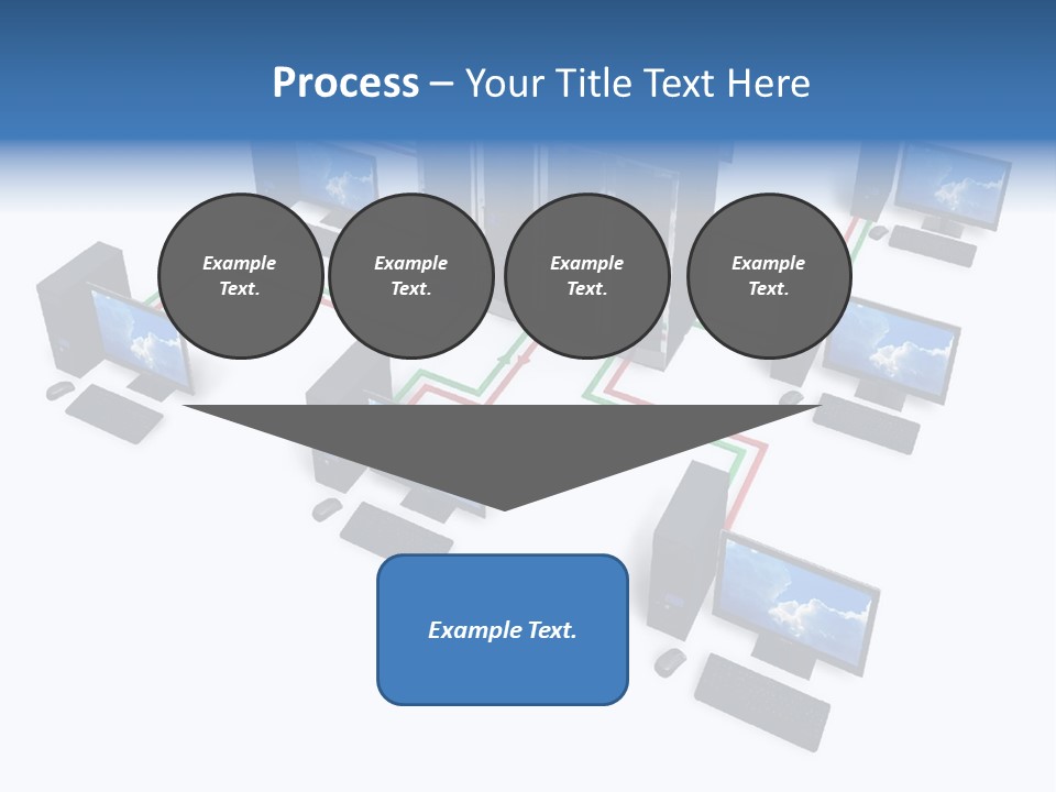 A Group Of Computer Monitors Connected To Each Other PowerPoint Template