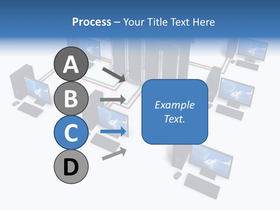 A Group Of Computer Monitors Connected To Each Other PowerPoint Template