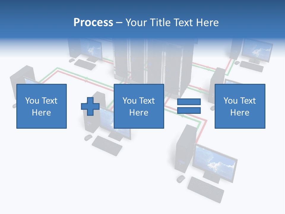 A Group Of Computer Monitors Connected To Each Other PowerPoint Template