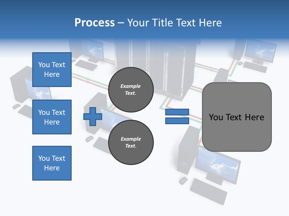 A Group Of Computer Monitors Connected To Each Other PowerPoint Template