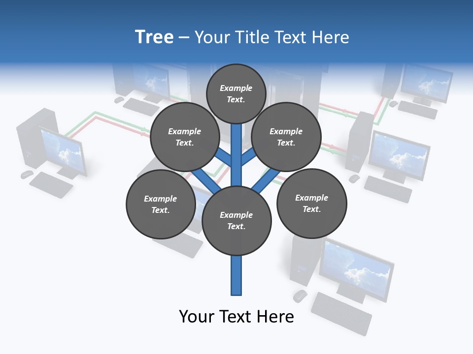 A Group Of Computer Monitors Connected To Each Other PowerPoint Template