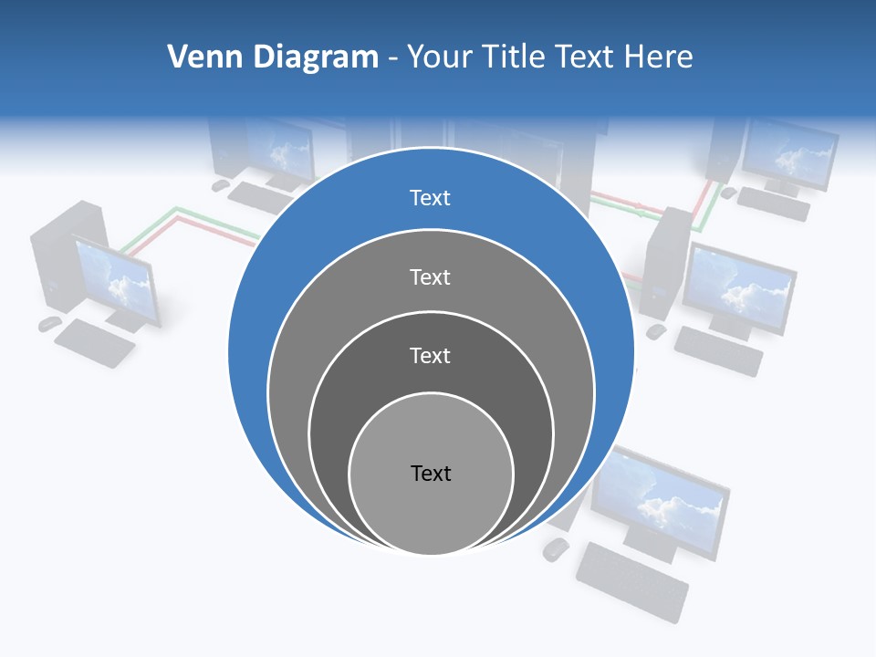A Group Of Computer Monitors Connected To Each Other PowerPoint Template