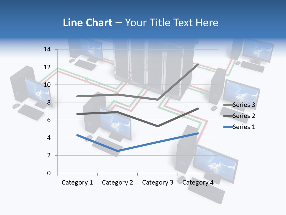 A Group Of Computer Monitors Connected To Each Other PowerPoint Template