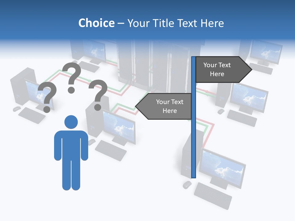 A Group Of Computer Monitors Connected To Each Other PowerPoint Template