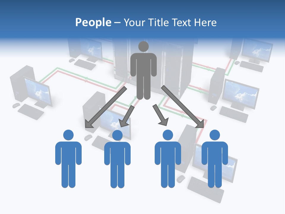 A Group Of Computer Monitors Connected To Each Other PowerPoint Template