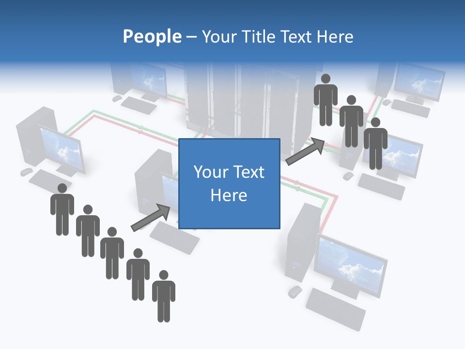 A Group Of Computer Monitors Connected To Each Other PowerPoint Template