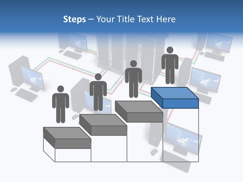 A Group Of Computer Monitors Connected To Each Other PowerPoint Template
